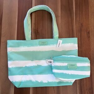 Clinique x Drawbertson Tote and Makeup Bag